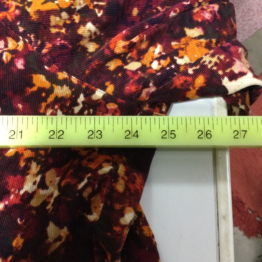 Catherines Top 1X 18/20 Plus Button Down Art to Wear Corduroy Office Collared - Picture 4 of 5